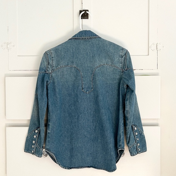 Zadig & Voltaire Thelmus Denim Western Snap Front Shirt XS - Picture 8 of 9